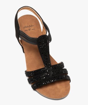 Sandales femme compensées à brides strass élastiquées vue11 - VALENTINA BALDA - GEMO