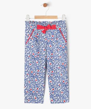 Pantalon fluide à taille élastiquée et imprimé fleuri bébé fille vue1 - GEMO 4G BEBE - GEMO