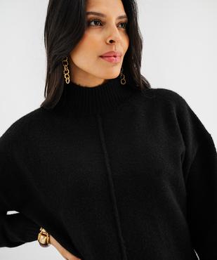 Robe pull avec col montant femme vue2 - GEMO(FEMME PAP) - GEMO