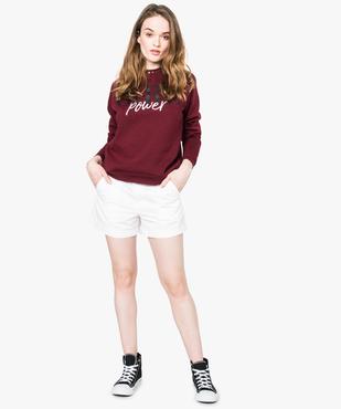 Sweat femme molletonné et imprimé à manches raglan vue5 - FOLLOW ME - GEMO