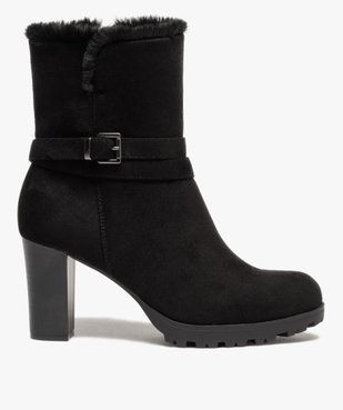 Boots femme à talon dessus suédine et intérieur doux  vue1 - GEMO(URBAIN) - GEMO