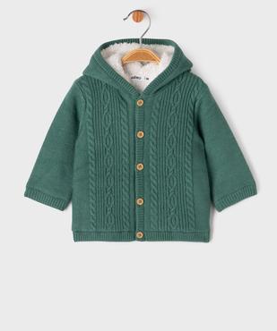 Gilet à capuche avec doublure sherpa bébé fille vue1 - GEMO(BB COUCHE) - GEMO