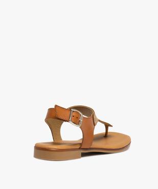 Sandales femme plates à entre-doigts en cuir - Taneo vue4 - TANEO - GEMO