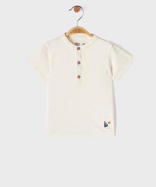 Tee-shirt manches courtes col tunisien bébé garçon vue1 - GEMO(BEBE DEBT) - GEMO