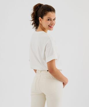 Tee-shirt manches courtes en jersey de coton imprimé femme vue3 - GEMO(FEMME PAP) - GEMO