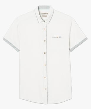 Chemise manches courtes à liseré contrastant vue4 - GEMO (HOMME) - GEMO