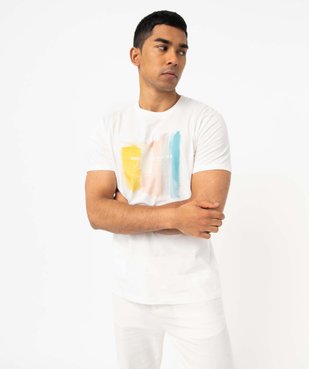 Tee-shirt homme à manches courtes et motif abstrait vue2 - GEMO (HOMME) - GEMO