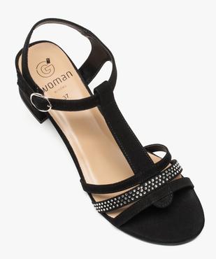Sandales femme à talon avec brides et strass vue5 - GEMO(URBAIN) - GEMO
