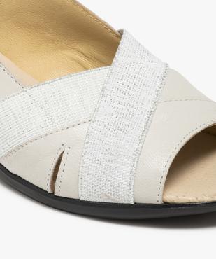 Sandales femme confort en cuir à talon compensé  vue6 - GEMO (CONFORT) - GEMO