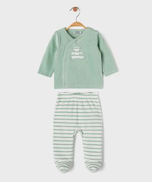 Pyjama 2 pièces en velours bébé garçon - LuluCastagnette vue1 - LULU CASTAGNETTE GEMO FOR GOOD - GEMO