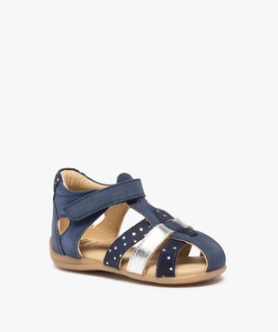 Sandales bébé fille dessus cuir à contrefort fermé – NA! vue2 - NA! - GEMO