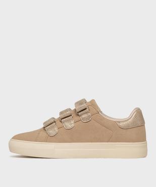 Baskets basses à scratch en suédine style urbain femme - LuluCastagnette vue3 - LULUCASTAGNETTE - GEMO