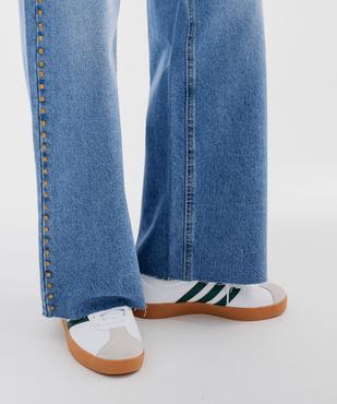 Jean flare taille haute à clous et bords francs femme vue2 - GEMO(FEMME PAP) - GEMO