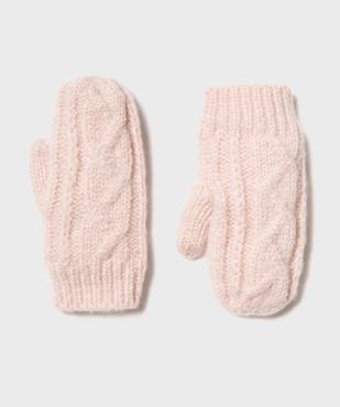 Moufles en maille torsadée doublées polaire bébé fille vue1 - GEMO (ACCESS) - GEMO