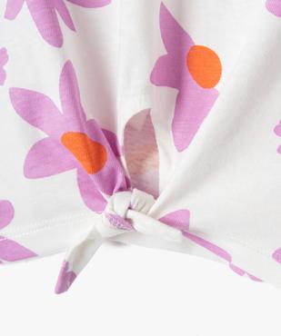 Tee-shirt fille à manches courtes, base nouée et imprimé vue2 - GEMO (ENFANT) - GEMO