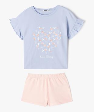 Pyjashort avec motif cerises fille vue1 - GEMO 4G FILLE - GEMO