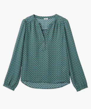 Blouse à motifs avec col V boutonné femme vue4 - GEMO 4G FEMME - GEMO