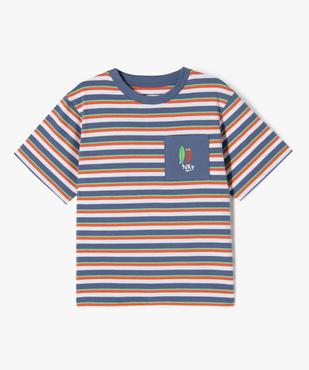 Tee-shirt manches courtes à rayures multicolores garçon vue2 - GEMO 4G GARCON - GEMO