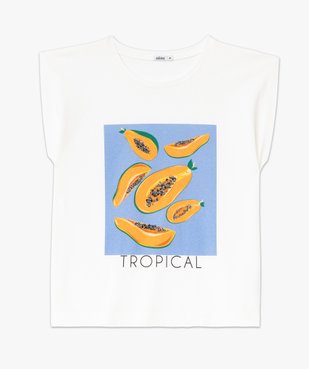 Tee-shirt manches courtes coupe loose en coton imprimé femme vue4 - GEMO(FEMME PAP) - GEMO