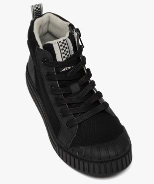 Baskets garçon mid-cut en toile unie à bout renforcé vue5 - GEMO 4G GARCON - GEMO