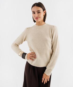 Pull col rond fantaisie femme vue1 - GEMO(FEMME PAP) - GEMO