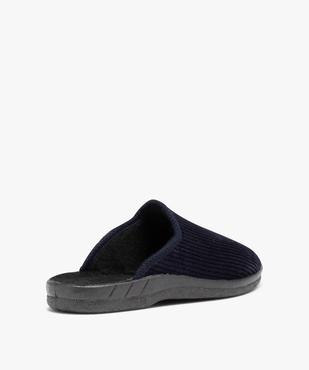 Chaussons homme mules confort dessus en velours côtelé uni vue4 - GEMO(HOMWR HOM) - GEMO