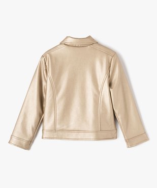 Blouson biker en cuir imitation fille vue7 - GEMO (ENFANT) - GEMO