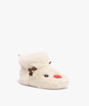 Chaussons bébé Noël boots en forme de cerf à nez rouge vue1 - GEMO (ENFANT) - GEMO