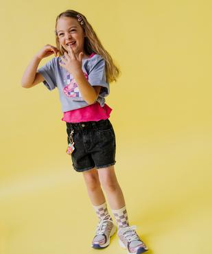 Débardeur en jersey de coton flammé finition roulottée fille vue6 - GEMO 4G FILLE - GEMO