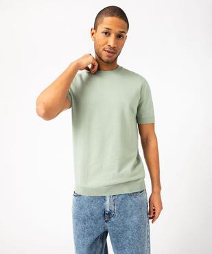 Pull à manches courtes en maille fine avec col rond homme vue1 - GEMO (HOMME) - GEMO