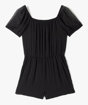 Combishort fille en voile avec fines rayures pailletées vue1 - GEMO (JUNIOR) - GEMO