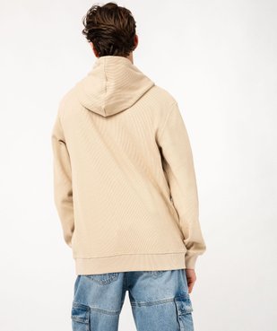 Sweat à capuche en maille nid d’abeille homme vue3 - GEMO (HOMME) - GEMO