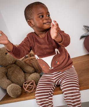 Pyjama en velours 2 pièces à motif renard bébé garçon vue7 - GEMO 4G BEBE - GEMO