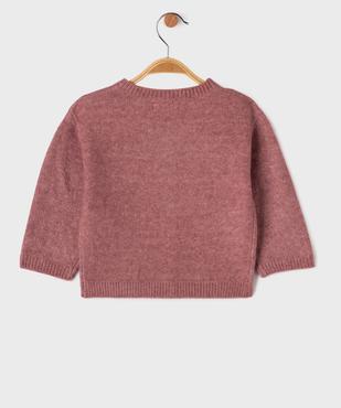 Gilet à col rond avec fleurs brodées bébé fille vue3 - GEMO 4G BEBE - GEMO