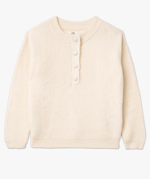 Pull grosse maille à col rond boutonné femme vue4 - GEMO(FEMME PAP) - GEMO