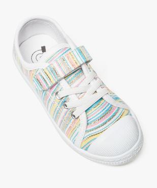 Tennis fille rayée et dorée à scratch et lacets élastiques vue5 - GEMO (ENFANT) - GEMO