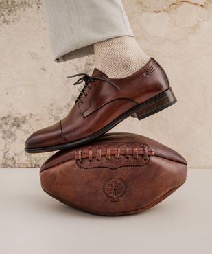 Derby à bout droit dessus cuir homme - Pierre Cardin vue1 - PIERRE CARDIN DIFFUSION - GEMO