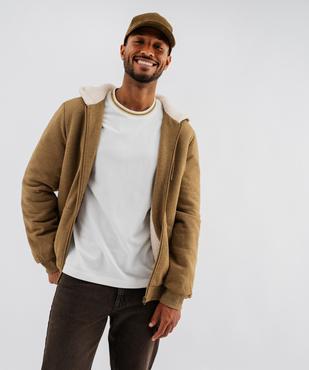 Sweat à capuche zippé avec doublure chaude homme vue1 - GEMO 4G HOMME - GEMO