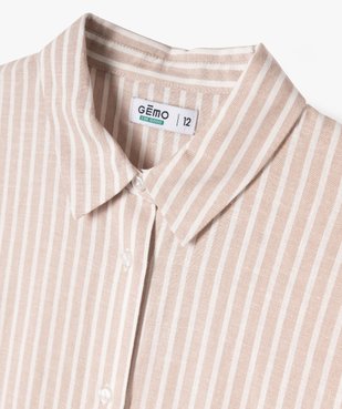 Chemise rayée à manches courtes fille vue2 - GEMO 4G FILLE - GEMO