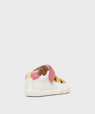 Chaussures de marche ouvertes en cuir bébé fille - Geox vue4 - GEOX - GEMO