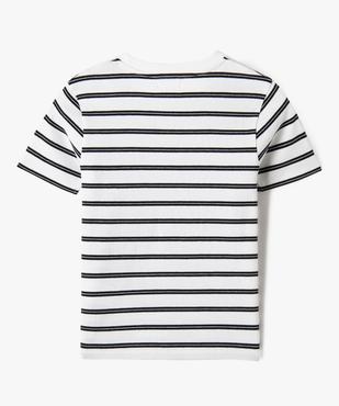 Tee-shirt à manches courtes en maille côtelée fille vue3 - GEMO 4G FILLE - GEMO