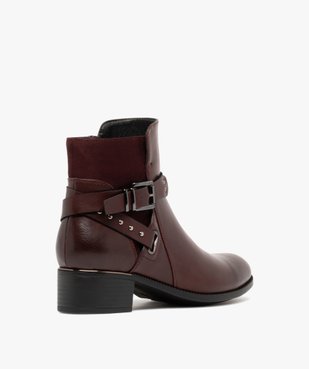 Boots femme à petit talon et bout amande avec brides fantaisie  vue5 - GEMO (CASUAL) - GEMO