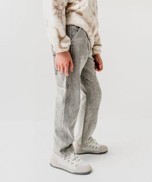 Jean loose façon charpentier en denim délavé garçon vue1 - GEMO (JUNIOR) - GEMO