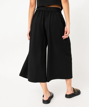 Pantalon large et court en maille avec ceinture femme vue3 - GEMO(FEMME PAP) - GEMO