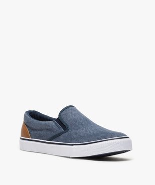 Tennis homme en toile façon slip-on bicolores vue2 - GEMO (SPORTSWR) - GEMO