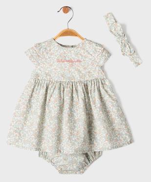 Ensemble 2 pièces robe + bloomer + bandeau bébé fille - LuluCastagnette vue1 - LULUCASTAGNETTE - GEMO