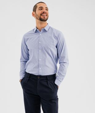 Chemise manches longues à rayures et pois brodé coupe regular homme vue3 - GEMO 4G HOMME - GEMO