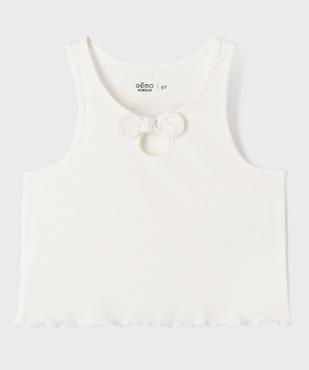 Débardeur en jersey de coton flammé finition roulottée fille vue1 - GEMO 4G FILLE - GEMO