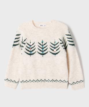 Pull de Noël col rond fille vue1 - GEMO (ENFANT) - GEMO