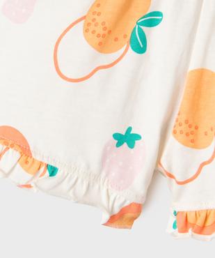 Pyjashort 2 pièces en coton à motifs fruits bébé fille vue3 - GEMO 4G BEBE - GEMO